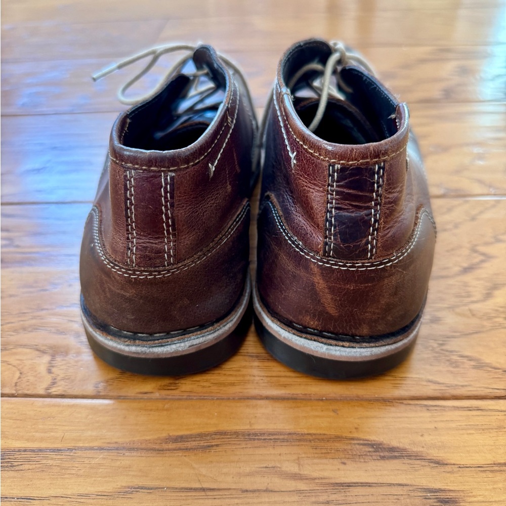 STEVE MADDEN Harken Brown Leather Chukka Boots Men's 10 Distressed Lace Up Shoes - Picture 6 of 15